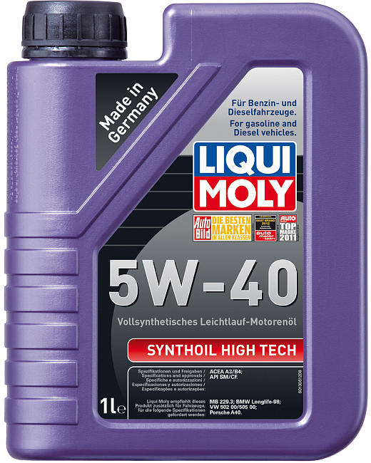 картинка Синтетическое моторное масло Liqui Moly 5W-40 Synthoil High Tech - 1 л магазин  StreetTuning 