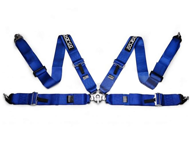 картинка 4-х точечный ремень безопасности Sparco Style , синий магазин  StreetTuning 