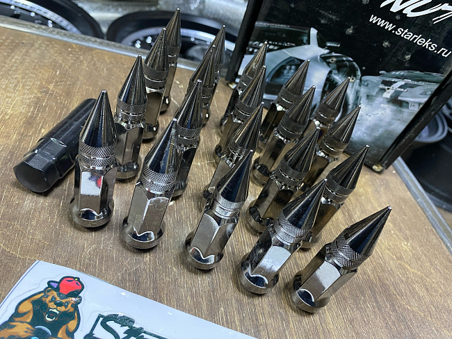 картинка Комплект гаек пики (пули) Starleks, 1/2, цвет  титан, 20 шт. магазин  StreetTuning 