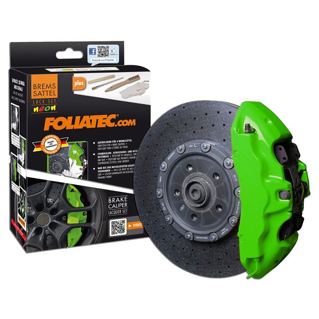 картинка Краска для суппортов FOLIATEC зелёная NEON, трёхкомпонентная (2182) магазин  StreetTuning 