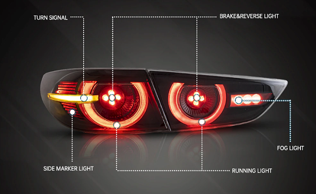 картинка Задние светодиодные фары для MAZDA AXELA c 2019 - по 2021 г магазин  StreetTuning 