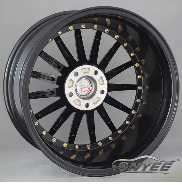 картинка Новые диски JNC 042 R18 5X114,3 ET35 J8,5 черные + золотистые болтики магазин  StreetTuning 