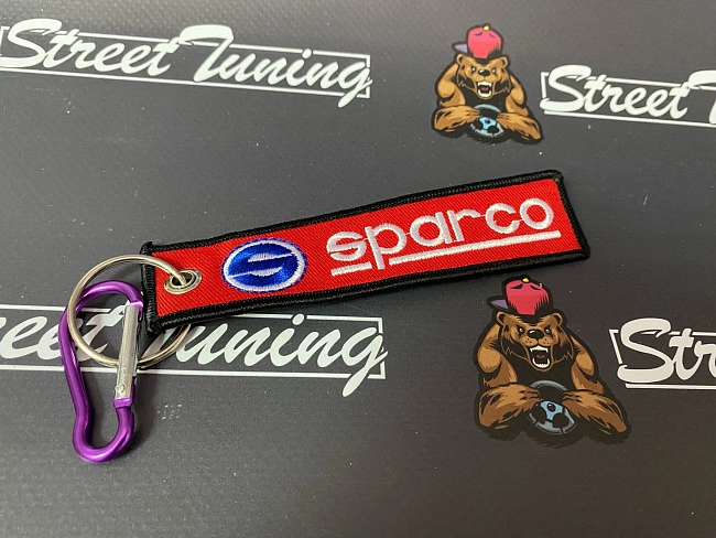 картинка Брелок для ключей Sparco "тканевый", красный магазин  StreetTuning 