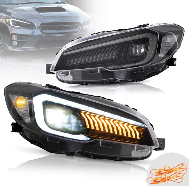 картинка Передние светодиодные фары VLAND для Subaru WRX 2015-2020(STI 2015-17) магазин  StreetTuning 