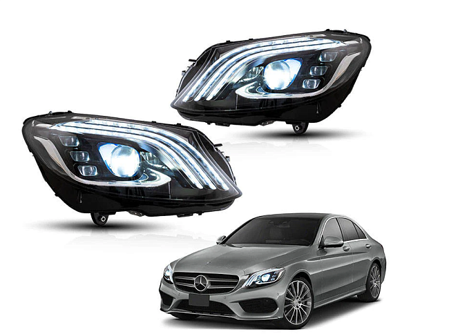 картинка Передние светодиодные фары VLAND для Mercedes Benz C-Class W205 магазин  StreetTuning 
