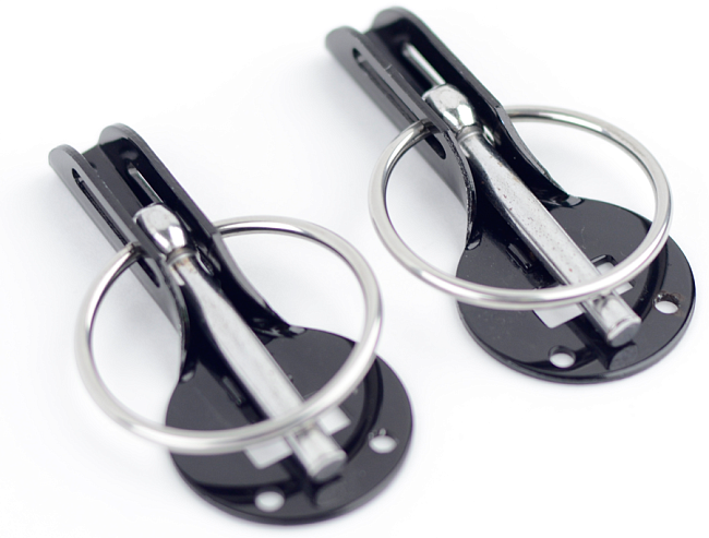 картинка Спортивные замки капота Epman, черные магазин  StreetTuning 