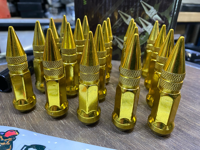 картинка Комплект гаек пики (пули) Starleks, 1/2, цвет золотой, 20 шт. магазин  StreetTuning 