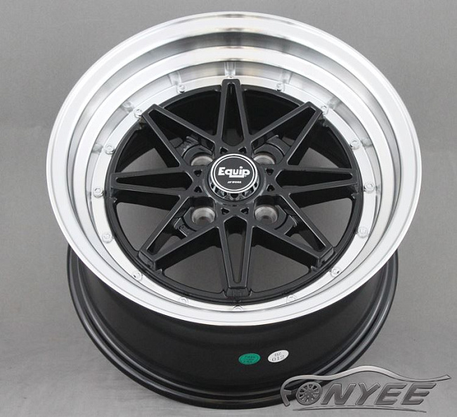 картинка Новые диски Equip 03 R15 4x100 ET25 J8 черный + полированная полка магазин  StreetTuning 