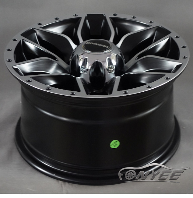 картинка Новые диски Powcan модель 5 R15 J8 ET-10 6x139,7 черный глянец + серебро магазин  StreetTuning 