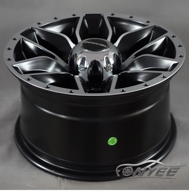 картинка Новые диски Powcan модель 5 R15 J8 ET-10 6x139,7 черный глянец + серебро магазин  StreetTuning 