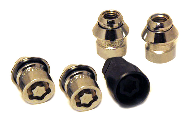 картинка Комплект секретных гаек 12x1.5, 33 мм, конус. - C726445(33L)FordEM-2Key магазин  StreetTuning 