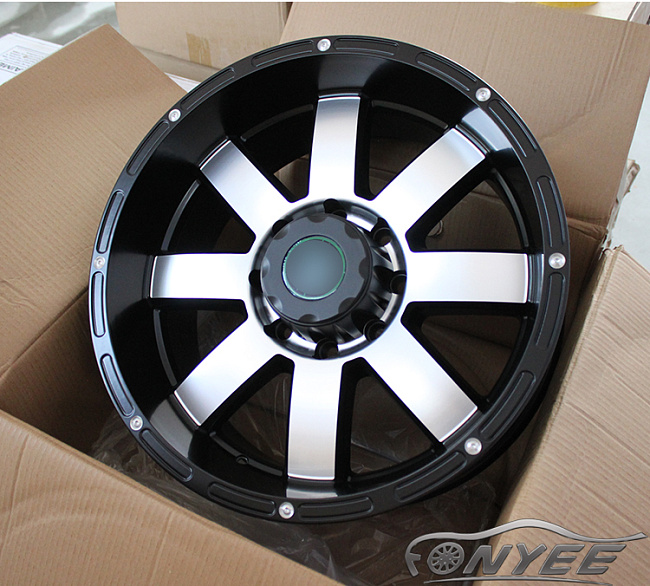 картинка Новые диски R wheels R20 8X165,1 ET0 J9 черный мат + серебро магазин  StreetTuning 