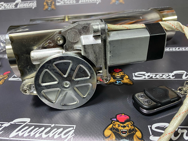 картинка Заслонка выхлопная с электроприводом 76 мм магазин  StreetTuning 