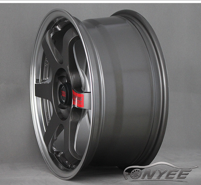 картинка Новые диски Rays TE37 R17 5X114,3 ET38 J7,5 серые глянцевые + полированная полка магазин  StreetTuning 