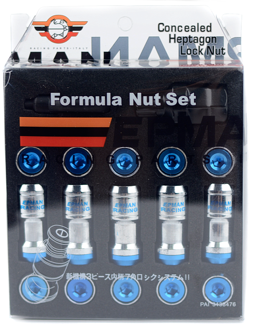 картинка Комплект гаек Epman Formula Wheels, синие М12 х 1.25 магазин  StreetTuning 