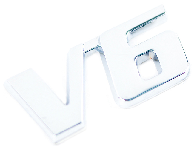 картинка Металлический шильдик с логотипом "V6" магазин  StreetTuning 