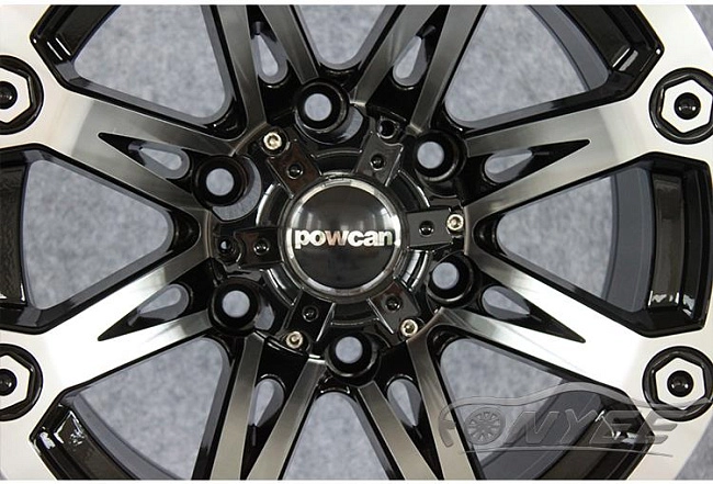картинка Новые диски Powcan модель 12 R15 6X139,7 ET-10 J8 серебро + черный глянец магазин  StreetTuning 