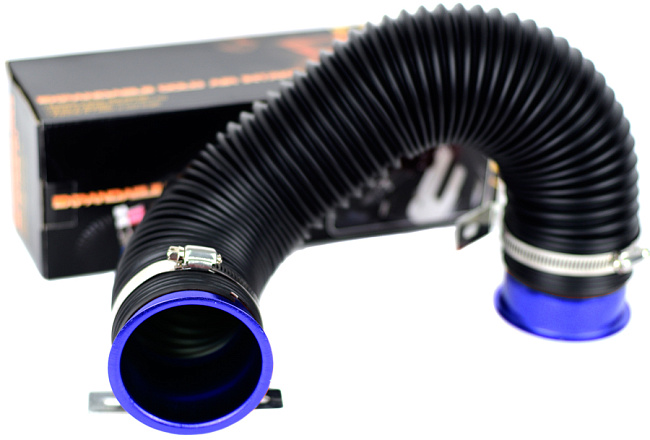 картинка Универсальная гофра для впуска с синим фланцем магазин  StreetTuning 