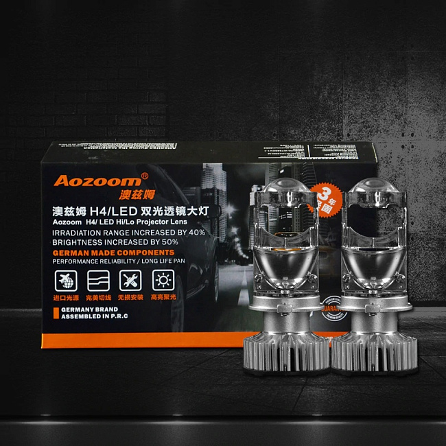 картинка Лампочки "линзы" Би-диодный МИНИ Модуль Aozoom H4 MINI магазин  StreetTuning 