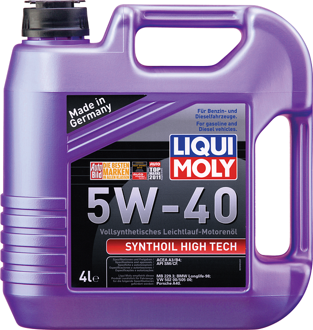 картинка Синтетическое моторное масло Liqui Moly 5W-40 Synthoil High Tech - 4 л магазин  StreetTuning 