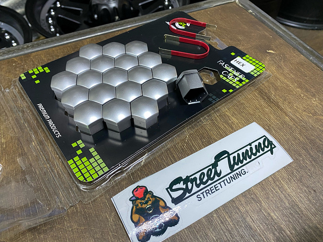 картинка Декоративные колпачки для колесных гаек и болтов под 19й ключ, серый мат магазин  StreetTuning 