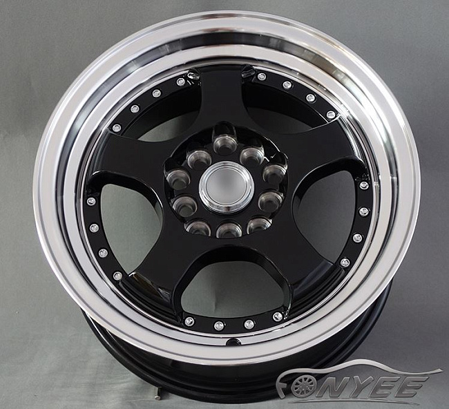 картинка Новые диски JNC 017 R15 5X114,3-5X100 ET35 J7 черные + полированная полка магазин  StreetTuning 