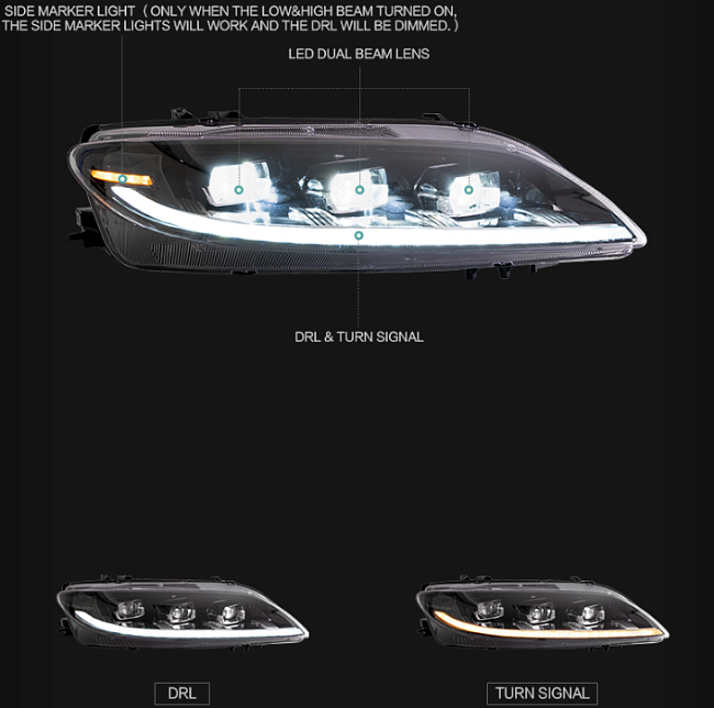 картинка Передние фары для MAZDA 6 c 2002 - по 2007 г магазин  StreetTuning 