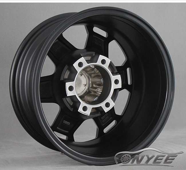 картинка Новые диски Powcan модель 7 R15 J7 ET-15 6x139,7 черный мат + серебро магазин  StreetTuning 