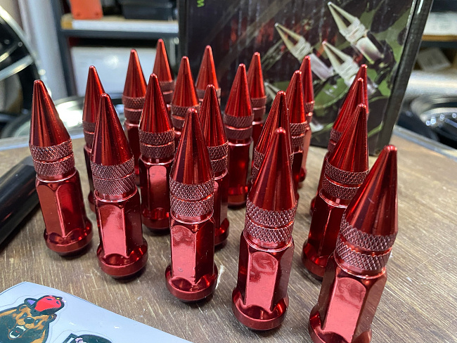 картинка Комплект гаек пики (пули) Starleks, 1/2, цвет красный, 20 шт. магазин  StreetTuning 