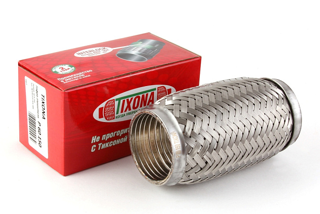картинка Гофра глушителя Tixona (сталь 304 с внутренним металлорукавом) 60*150 магазин  StreetTuning 
