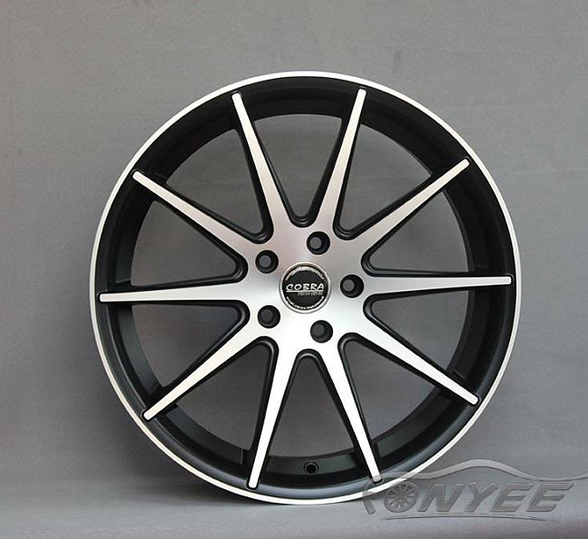 картинка Новые диски Cobra R19 J9,5 ET+38 5x114,3 черный + серебро магазин  StreetTuning 