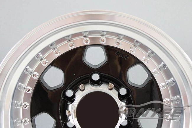 картинка Новые диски Daytona R15 6х139,7 ET-44 J10 черный глянец + полированная полка магазин  StreetTuning 