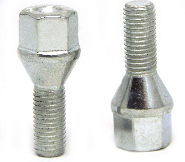 картинка Болт Starleks М12х1,25, высота 28 мм,конус, ключ 17мм, цинк (C17B28) магазин  StreetTuning 