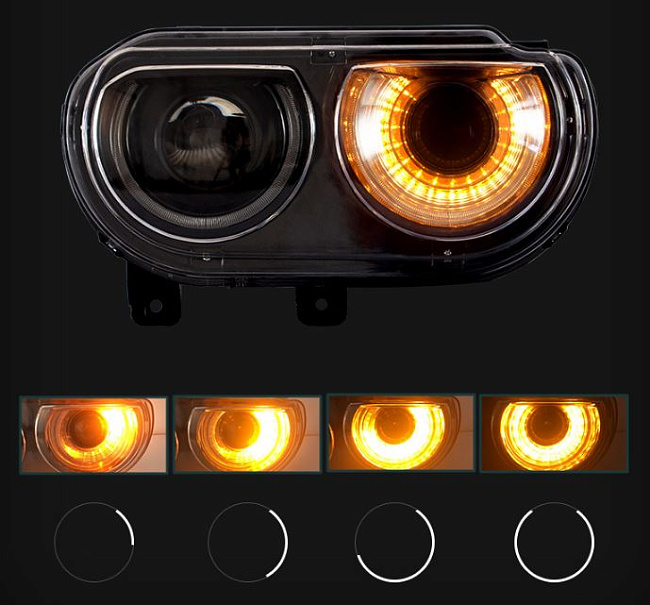 картинка Передние фары для DODGE CHALLENGER 2008-2014 магазин  StreetTuning 