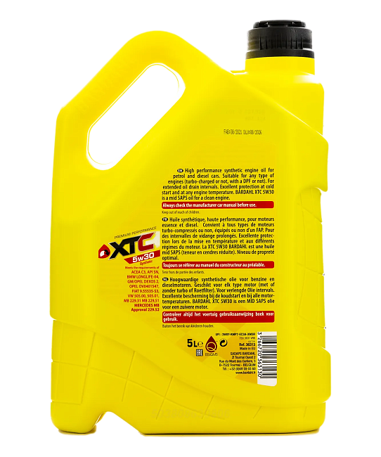 картинка Синтетическое моторное масло BARDAHL 5W30 XTC SN - 5L магазин  StreetTuning 