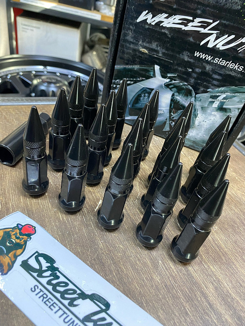 картинка Комплект гаек пики (пули) Starleks, 1/2, цвет черный, 20 шт. магазин  StreetTuning 