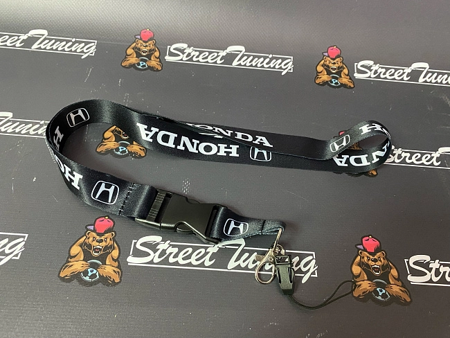 картинка Шнурок для ключей Honda "тканевый", черный магазин  StreetTuning 