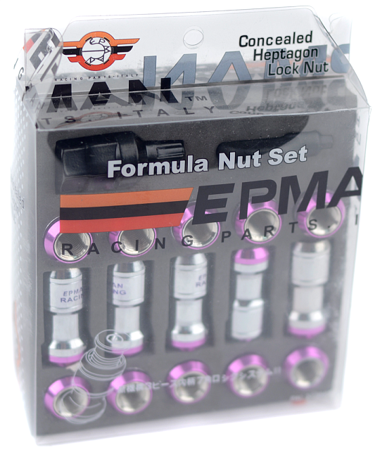 картинка Комплект гаек Epman Formula Wheels, фиолетовые  М12 х 1.5 магазин  StreetTuning 