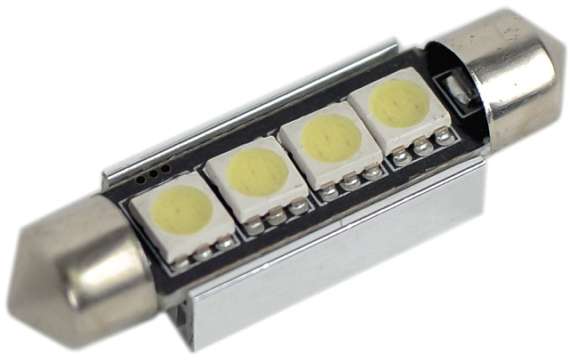 картинка Лампа светодиодная с обманкой доп. Сопротивление, 4 диодов магазин  StreetTuning 