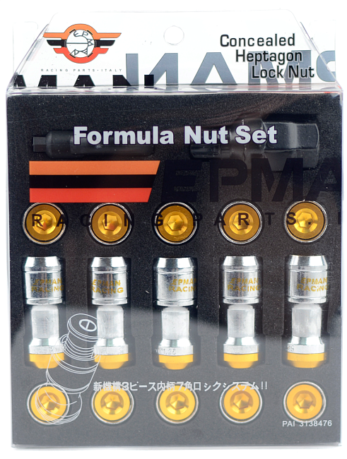 картинка Комплект гаек Epman Formula Wheels, золотые М12 х 1.25 магазин  StreetTuning 