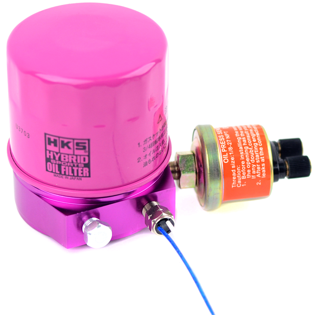 картинка Проставка под масляный фильтр для подключения датчиков, фиолетовая магазин  StreetTuning 