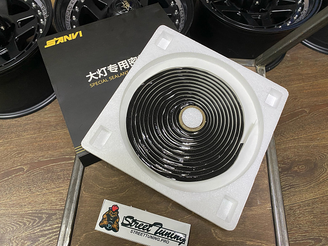 картинка Бутиловый герметик для стекол фар автомобиля Sanvi, черный, рулон магазин  StreetTuning 