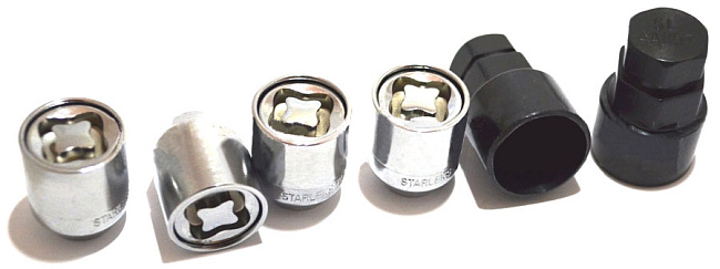 картинка Комплект секретных гаек 12x1.5, 28 мм, конус. - 726445EM(28mm)-2Key магазин  StreetTuning 