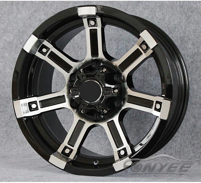 картинка Новые диски Powcan модель 10 R16 6X139,7 ET-10 J8 черный глянец + серебро магазин  StreetTuning 