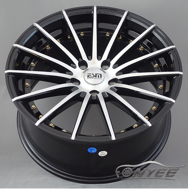 картинка Новые диски JNC 042 R18 5X100 ET35 J8,5 черные + золотистые болтики магазин  StreetTuning 