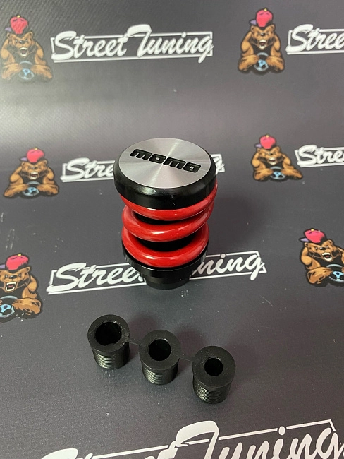 картинка Ручка КПП MOMO Springs в стиле койловера, черная, пружина красная магазин  StreetTuning 