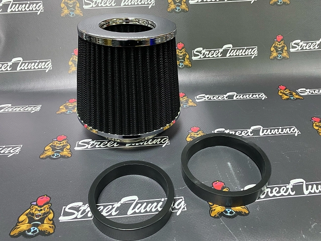 картинка Воздушный фильтр нулевого сопротивления со съемными фланцами 76/89/100 магазин  StreetTuning 
