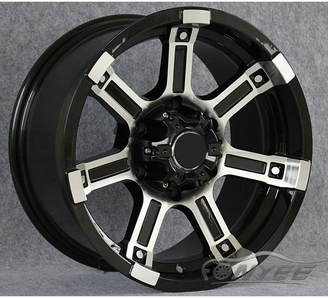 картинка Новые диски Powcan модель 10 R16 6X139,7 ET-10 J8 черный глянец + серебро магазин  StreetTuning 