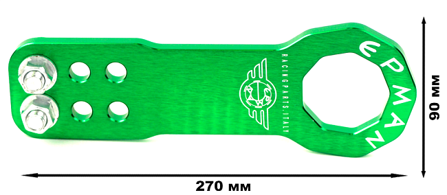 картинка Буксировочная петля Epman зеленая, передняя магазин  StreetTuning 