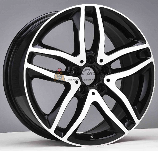 картинка Диски Mercedes-Benz GLA R18 J7 ET46 5X112 black + polished магазин  StreetTuning 